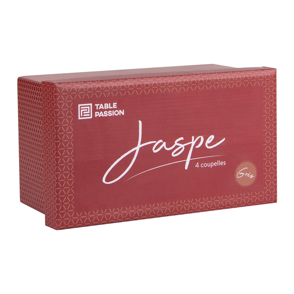 Coffret de 4 coupelles Jaspe Rouge 12 cm Table passion - Mathon - 2