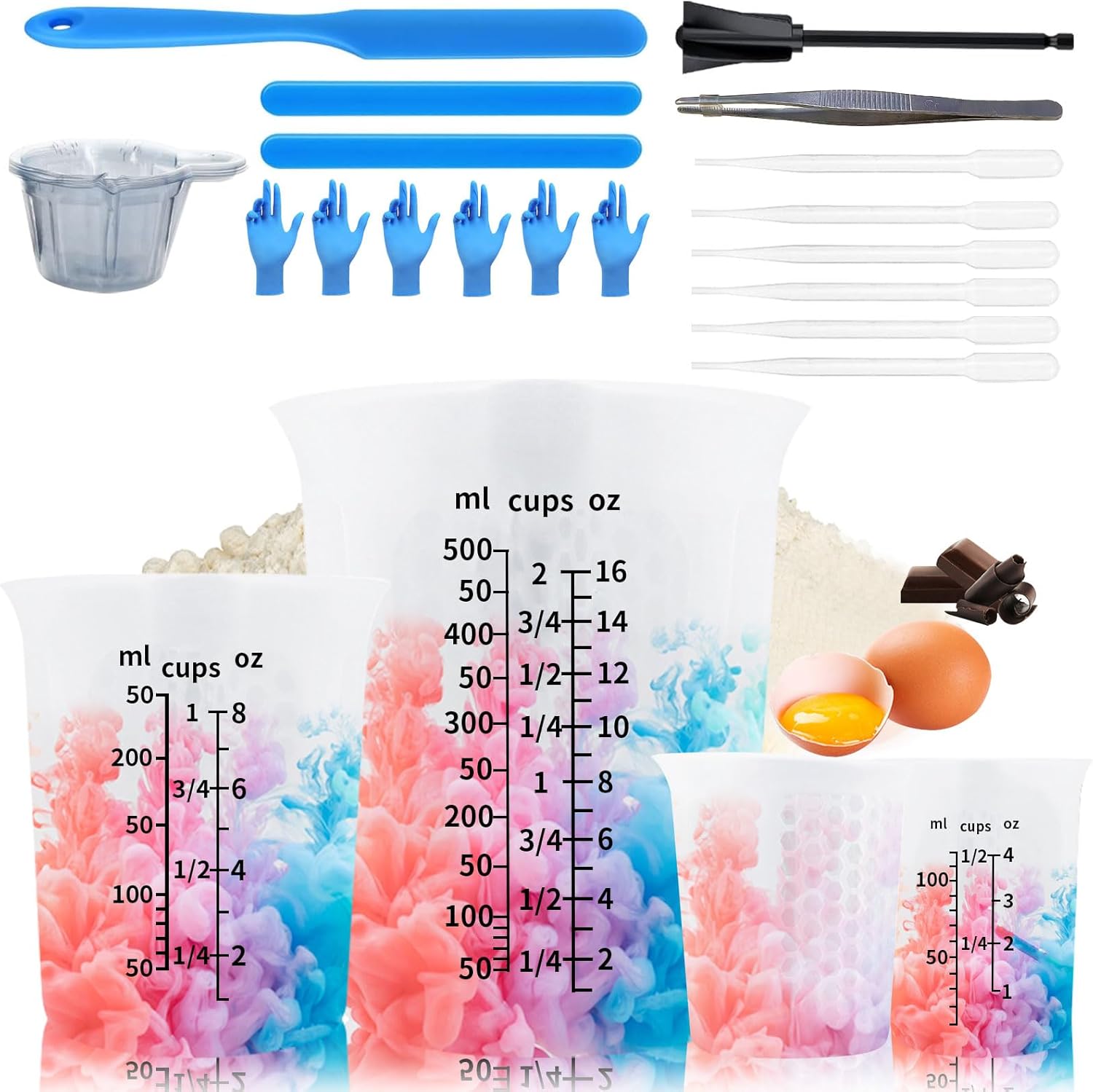 Tasses à mesurer en silicone avec bec verseur et accessoires Vendos85 - Mathon