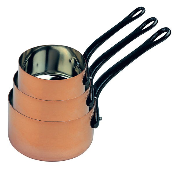 Set 3 casseroles 16, 18 et 20 cm en cuivre massif Baumalu - Mathon - 1