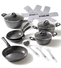 CERAMIC Batterie de cuisine, 14 pcs, revêtement en céramique, avec couvercles en verre Stoneline - Mathon - 1