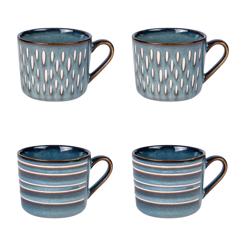 Coffret de 4 mugs Helsinki bleu 44 cl Table passion - Mathon - 1