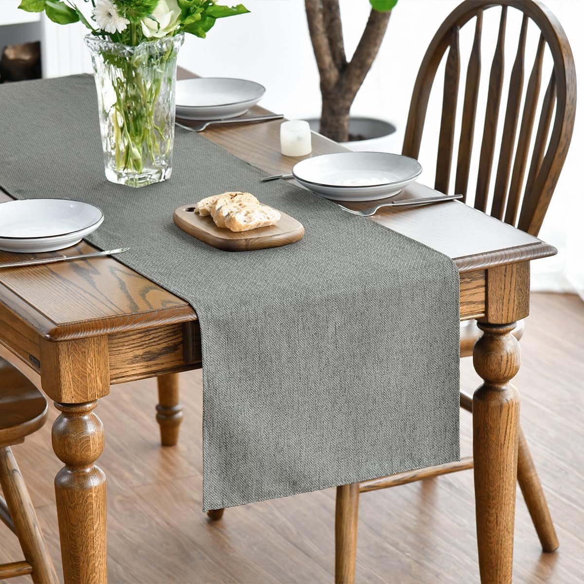 Chemin de Table Polyester Gris Clair 40×180 cm Vendos85 - Mathon