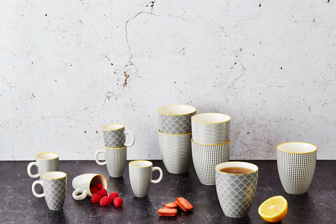 Lot de 42 set complet en porcelaine gris D Björn - Mathon - 5