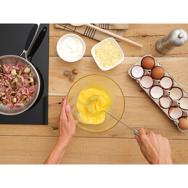 Lot de 4 ustensiles avec louche, cuillère, spatule, écumoire et d’un fouet magique à spirale 30 cm en inox Mathon - Mathon - 6