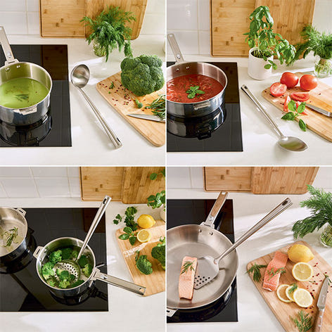 Set 4 ustensiles en inox louche cuillère spatule écumoire Mathon - Mathon - 2