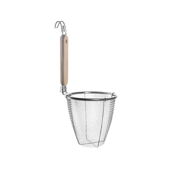 Passoire à mailles fines cuit-pâtes en inox avec poignée bois 13 cm Lacor - Mathon - 1
