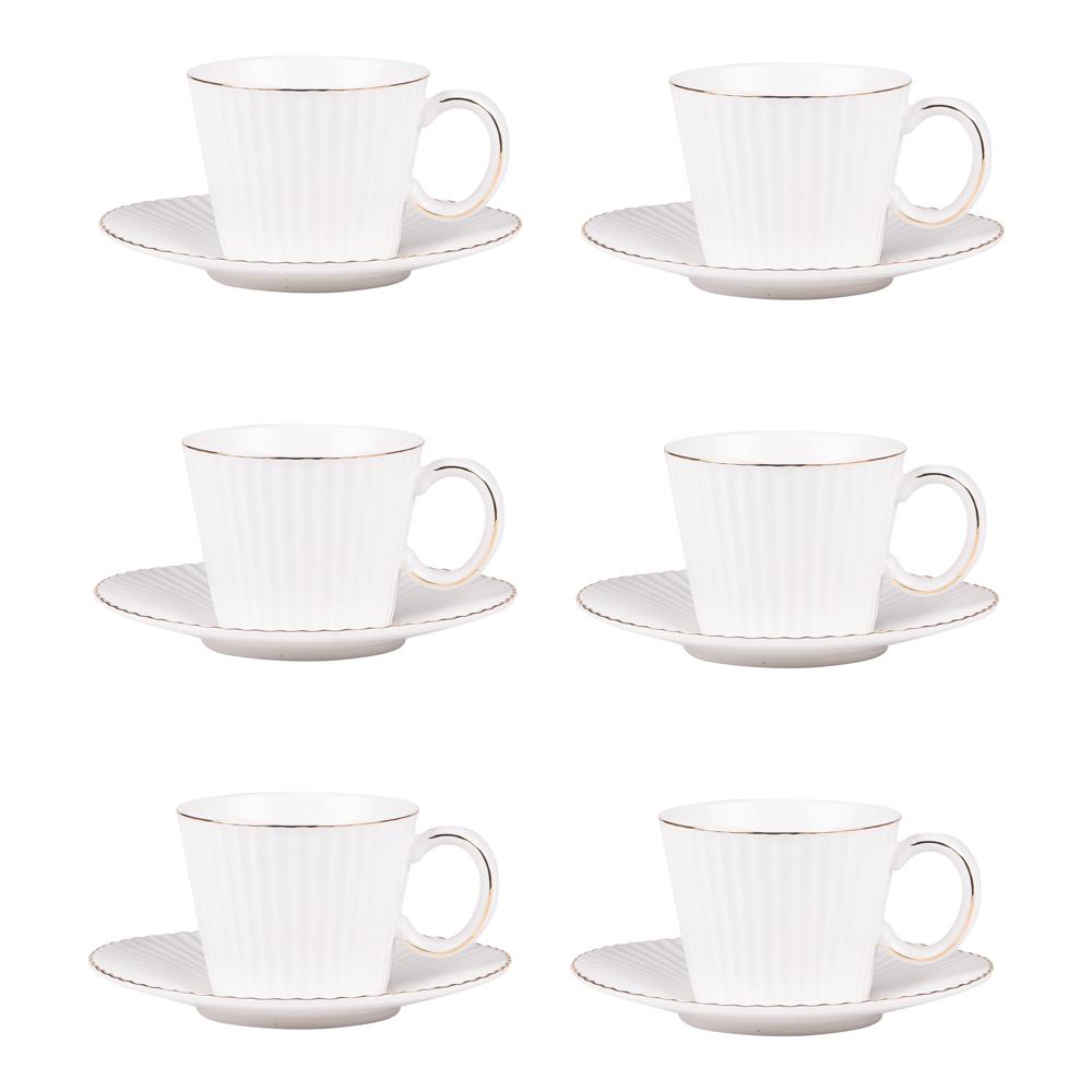 Coffret de 6 tasses à café avec sous tasses Pure 9 cl Table passion - Mathon - 1