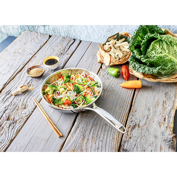 Lot 3 poêles sautoir tout inox Castel