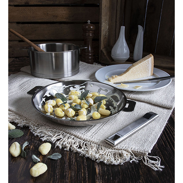 Lot de 2 poêles inox Strate 24, 28 cm et 1 manche amovible  Cristel - Mathon - 4