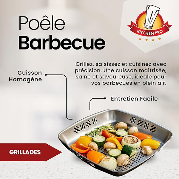 Poêle à barbecue en inox Kitchenpro - Mathon - 2