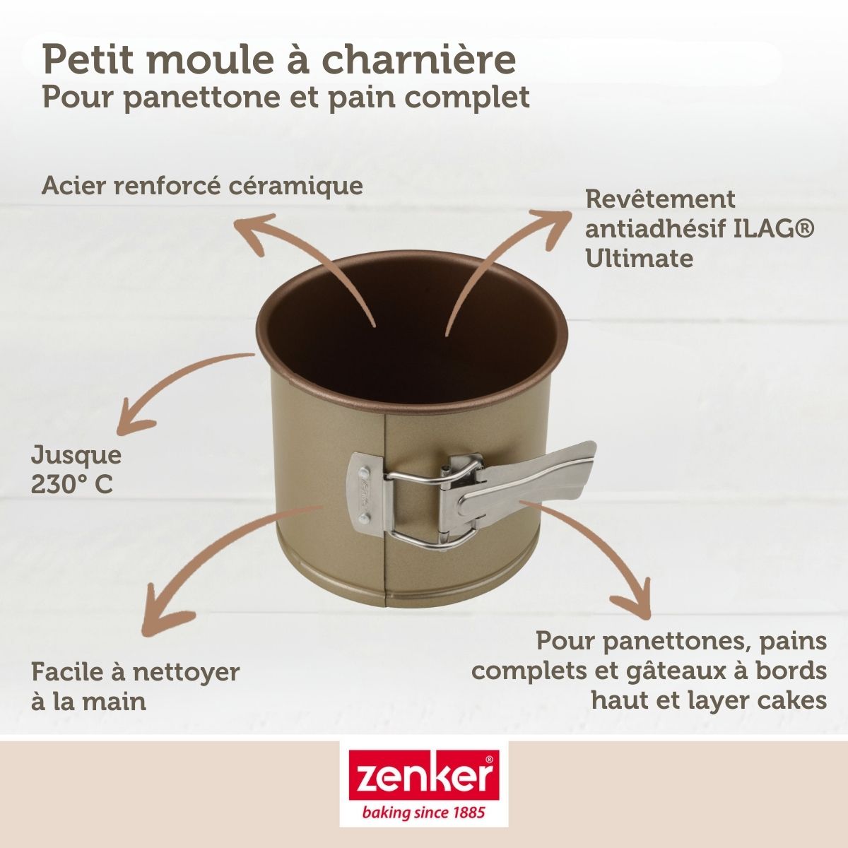 Petit moule à panettone 12 x 10 cm Zenker Mojave Gold Zenker - Mathon - 4