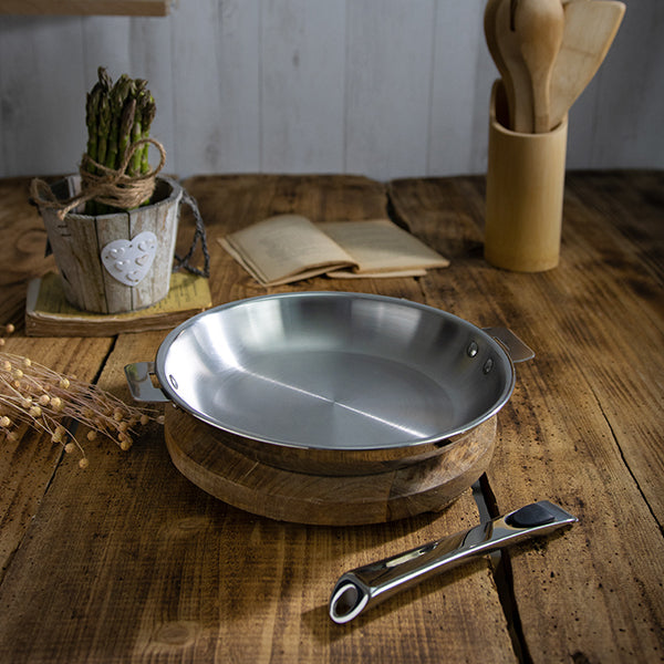 Lot 2 poêles tout inox Casteline 24 et 28 cm et manche amovible Cristel - Mathon - 2