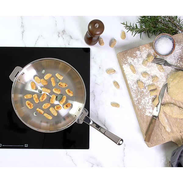 Lot 3 poêles tout inox Casteline 20, 24 et 28 cm et manche amovible Cristel - Mathon - 2