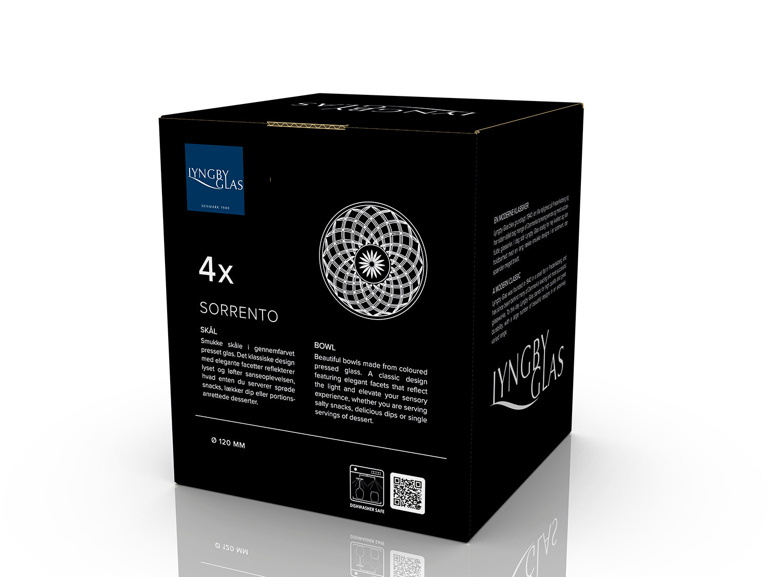 Ensemble de 4 bols SORRENTO 12cm en verre Bleu Lyngby Glas - Mathon - 5