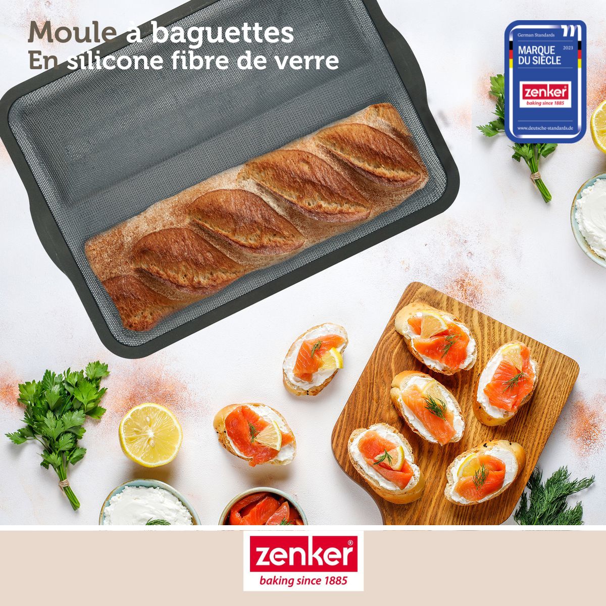 Moule à baguettes de pain 36 x 26 cm Zenker Silicone fibre de verre Zenker - Mathon - 2