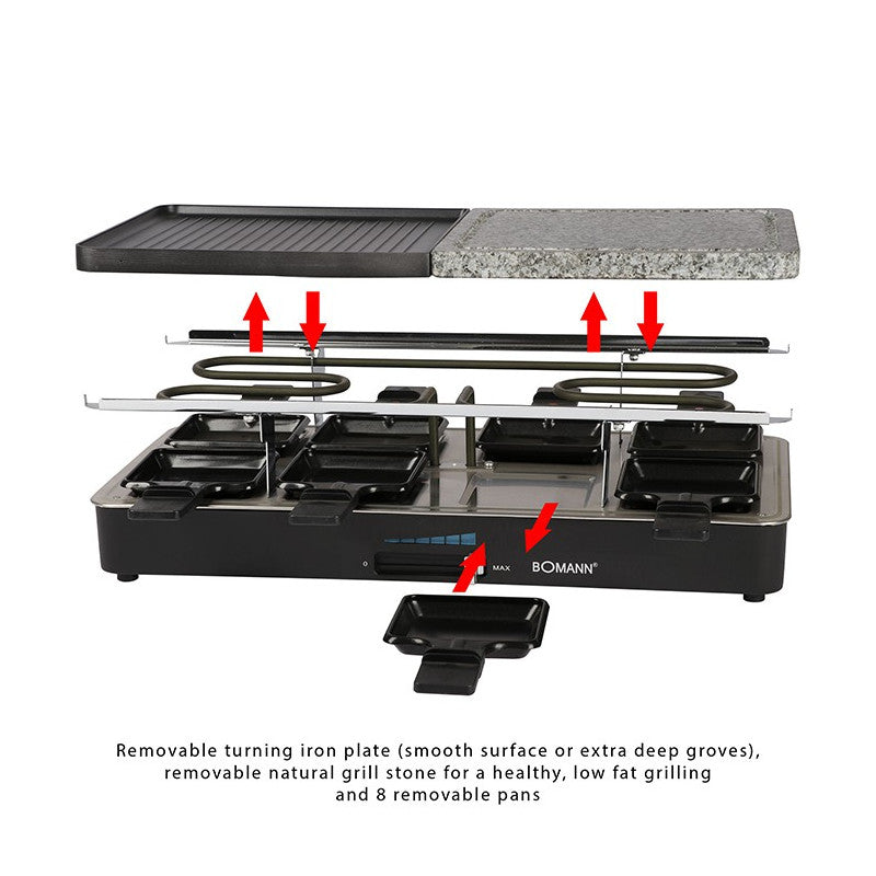 Raclette gril 8 personnes Bomann RG 2279 CB Noir Bomann - Mathon - 5