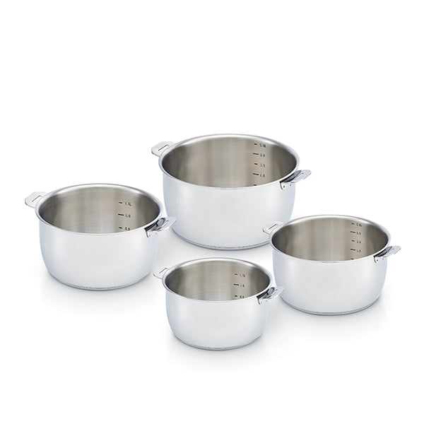 Set 4 casseroles inox Select 14, 16, 18 et 20 cm avec poignée amovible grise Beka - Mathon - 3
