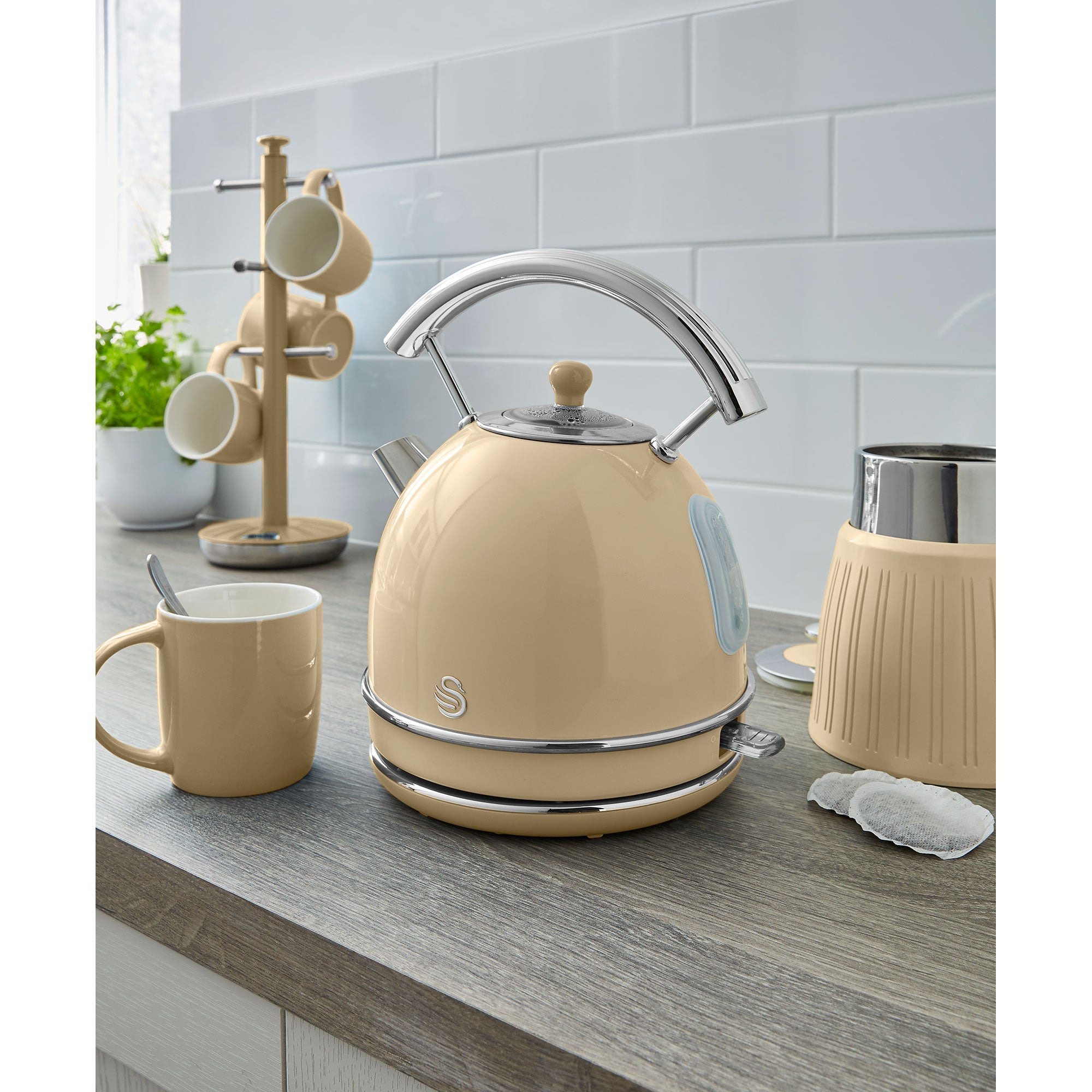 Retro Set Petit-Déjeuner Bouilloire 1,8L Grille-Pain 2 Tranches Micro-ondes 20L 850 Crème STRP2070CNEU - Mathon - 3