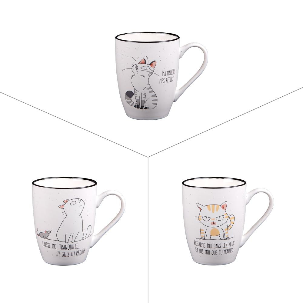Tasse Funny Cat 23 cl (lot de 3) Trend