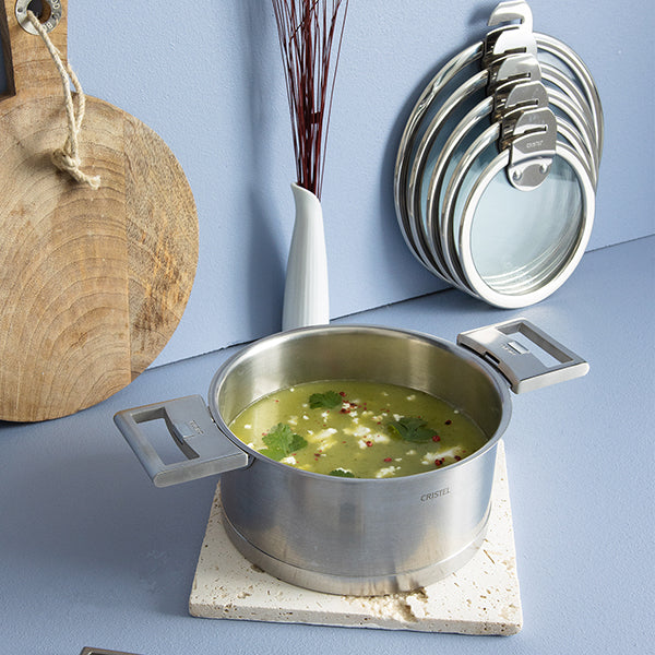 Lot 4 casseroles inox Strate sans manche 14, 16, 18 et 20 cm et 4 couvercles Cristel - Mathon - 5