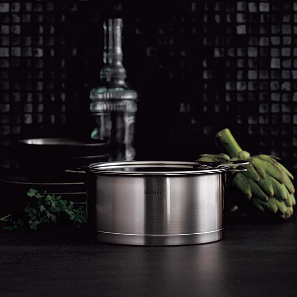 Lot 4 casseroles inox Strate 14, 16, 18 et 20 cm et manche amovible Cristel - Mathon - 2