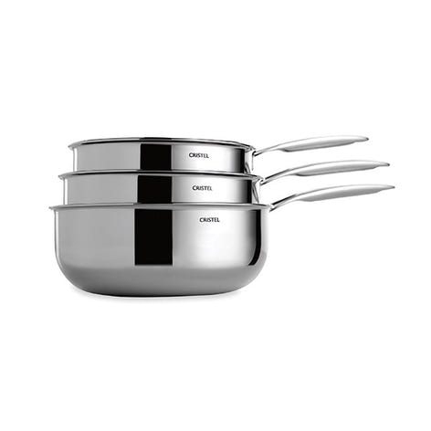 Lot 3 casseroles inox Castel