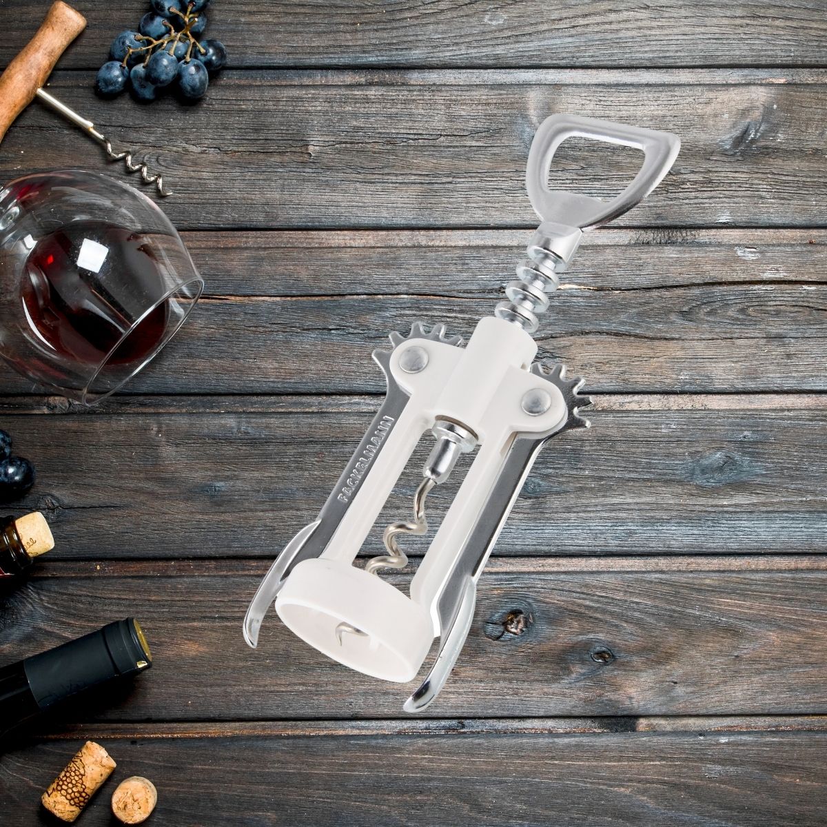 Tire-bouchon à levier blanc avec décapsuleur  Bar Concept Fackelmann - Mathon - 2