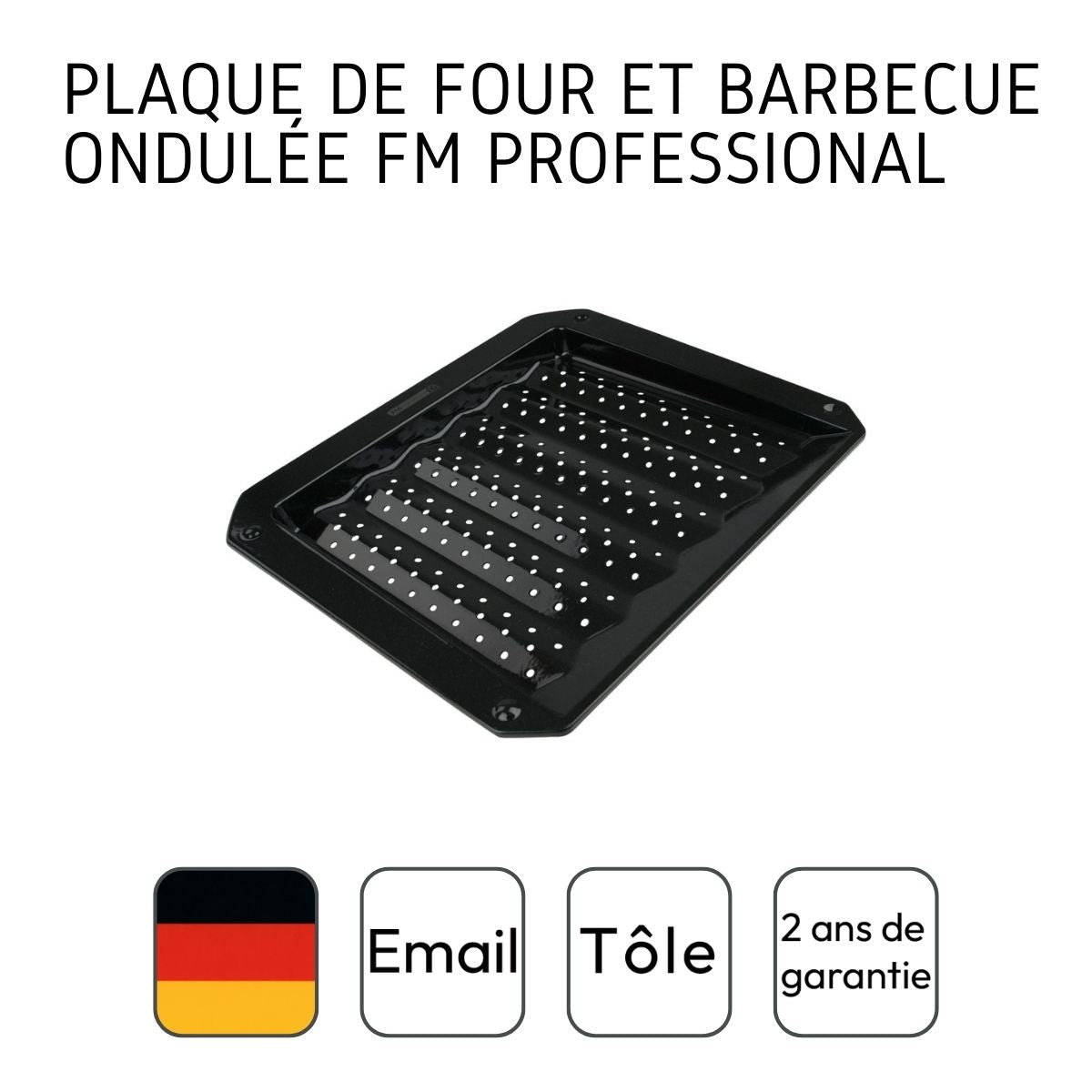 Plaque ondulée et perforée pour four et barbecue en tôle 38 x 33 cm  Barbecue FM Professional - Mathon - 4