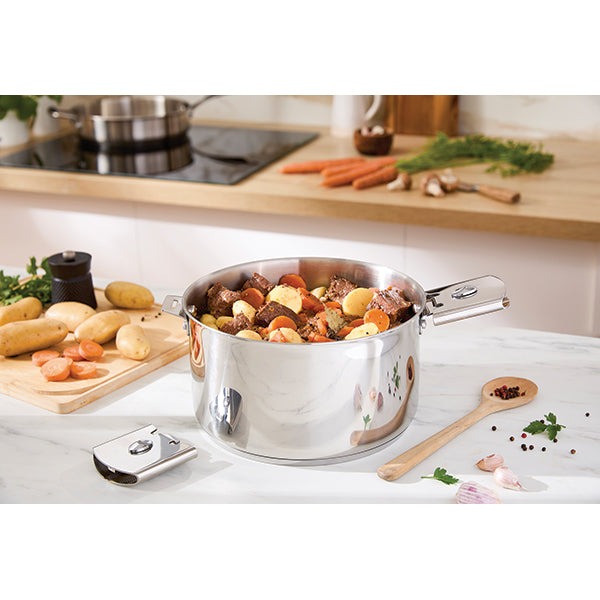 Lot faitout tout inox 24 cm 5,9 L et 2 anses amovibles Clips’Inox Mathon - Mathon - 2