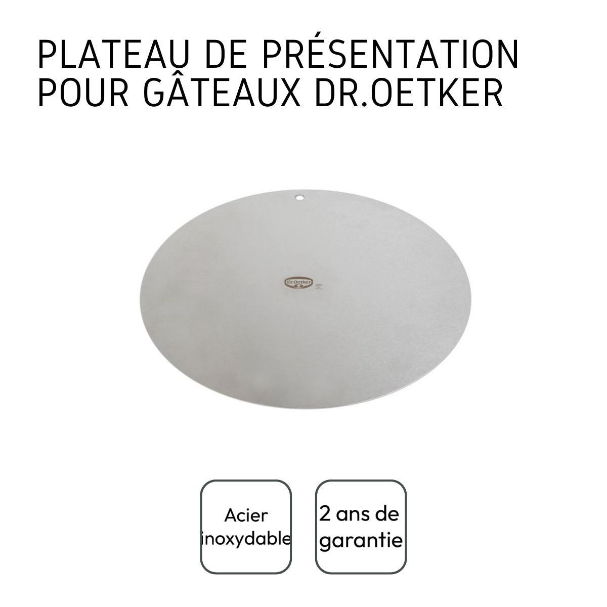 Plateau de présentation pour gâteau rond en inox  Divers Dr. Oetker - Mathon - 4