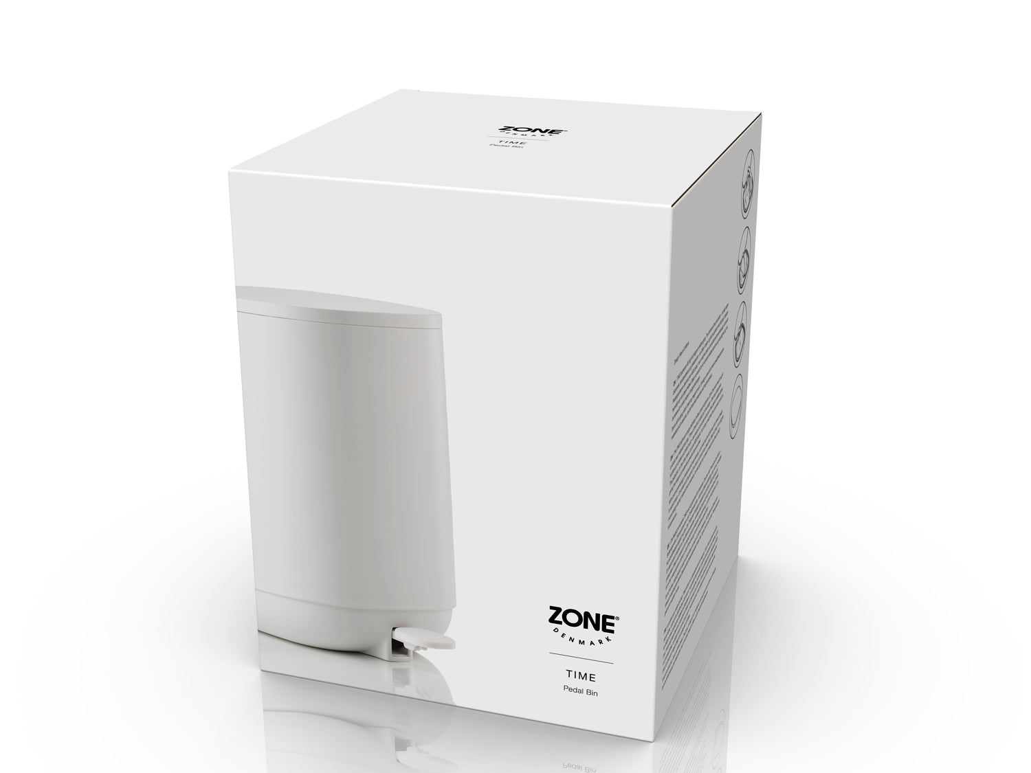 Poubelle à pédale Time en ABS Blanc Zone Denmark - Mathon - 3