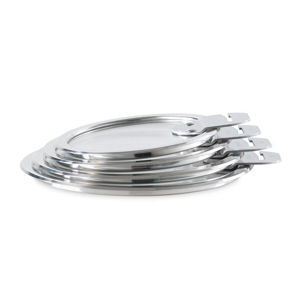 Set 4 couvercles plats en verre Strate 14, 16, 18 et 20 cm Cristel - Mathon - 1