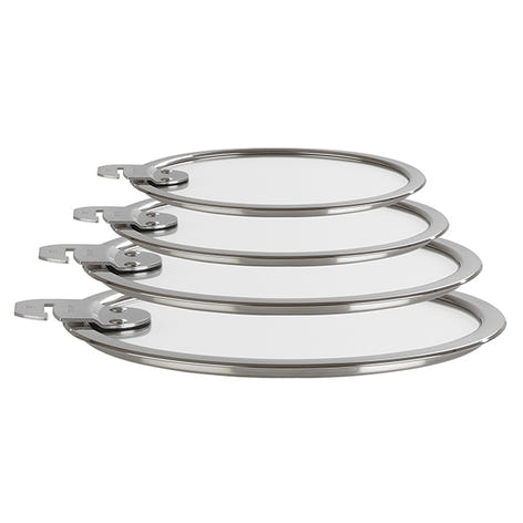 Set 4 couvercles plats en verre Strate 14, 16, 18 et 20 cm Cristel - Mathon - 2