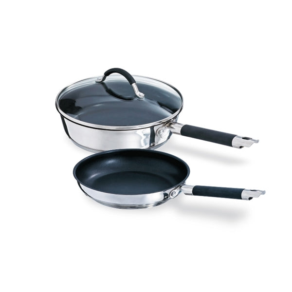 Lot Sauteuse et poêle antiadhérentes Rapid Cook 24 cm avec couvercle Mathon - Mathon - 1