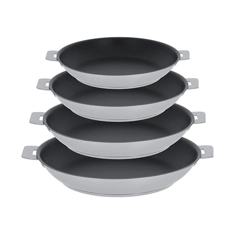 Lot 4 poêles inox antiadhérentes Strate sans manche 20, 24, 26 et 28 cm Cristel - Mathon - 1