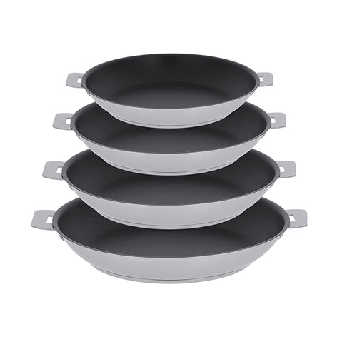 Lot 4 poêles inox antiadhérentes Strate sans manche 20, 24, 26 et 28 cm Cristel - Mathon - 1