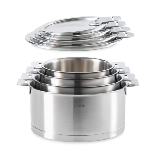 Lot de 3 Casseroles inox Casteline poignée amovible - CRISTEL – Le Comptoir de France Lot de 3 Casseroles inox Casteline poignée amovible - CRISTEL – Le Comptoir de France