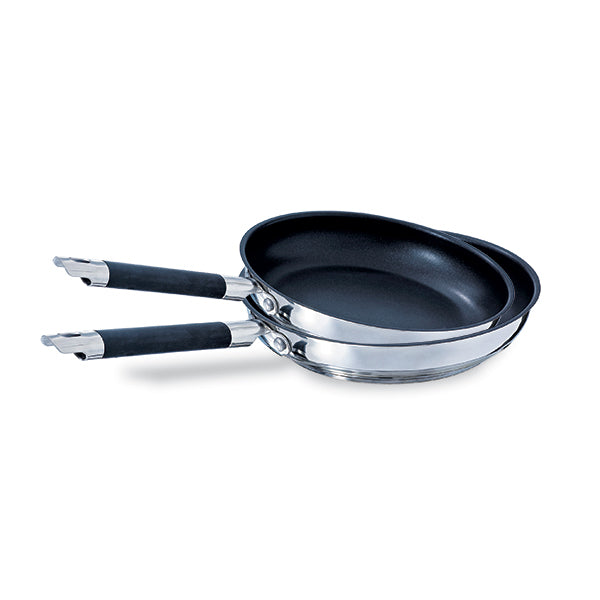 Lot 2 poêles antiadhésives Rapid Cook inox 20 et 24 cm Mathon - Mathon - 1