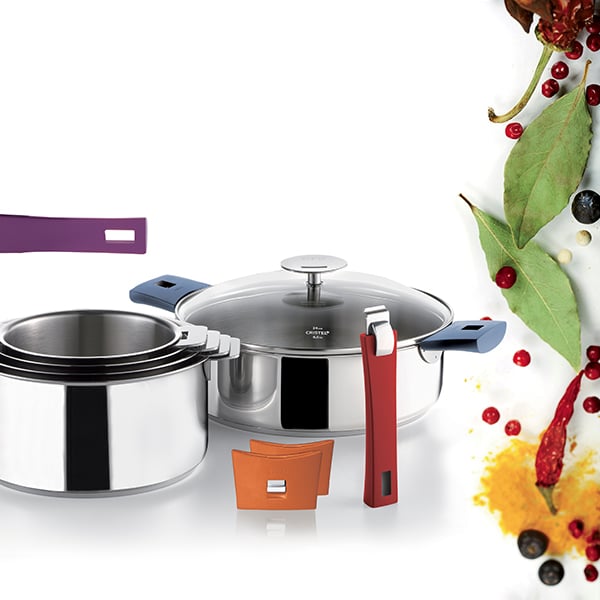 Set 4 casseroles inox Mutine sans manche 14, 16, 18 et 20 cm Cristel - Mathon - 3