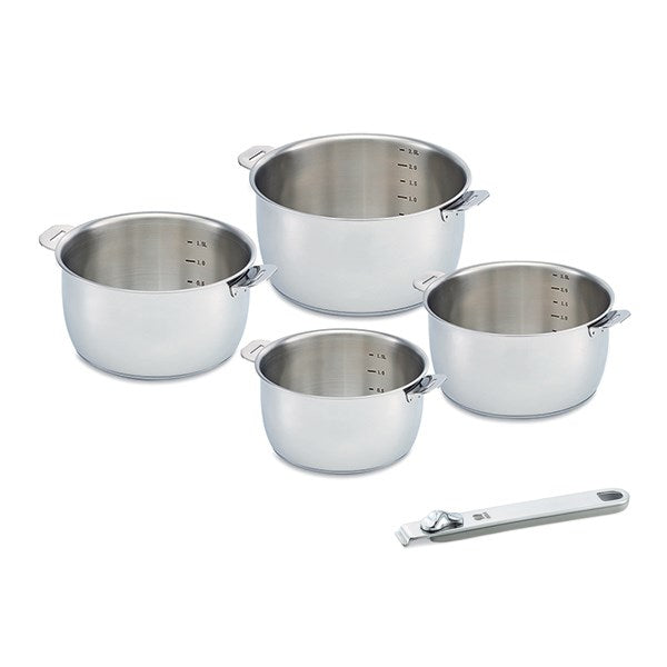 Lot de 4 casseroles Select et poignée amovible grise Beka - Mathon - 1