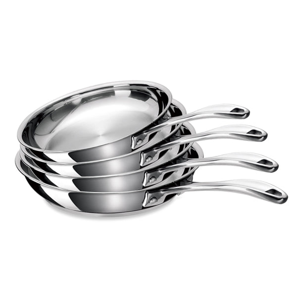 Lot 4 poêles tout inox Chef 20, 24, 28 et 30 cm Beka - Mathon - 1