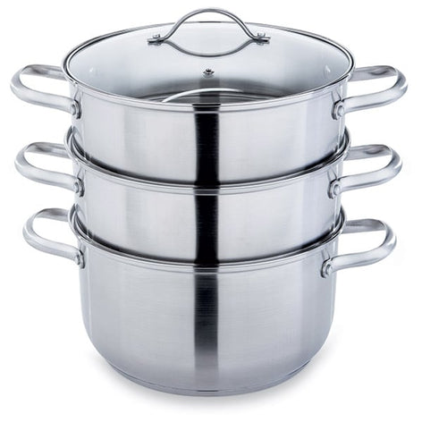 Lot cuiseur vapeur inox 26 cm 2 paniers Mathon - Mathon - 1