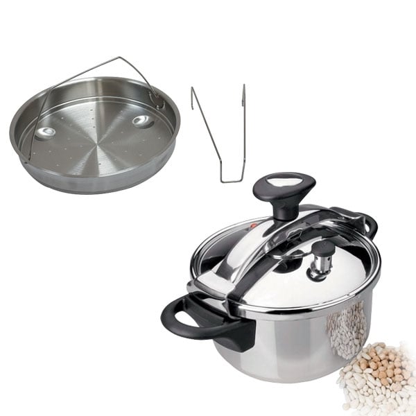 Lot autocuiseur classique 4 L et panier vapeur Lacor - Mathon