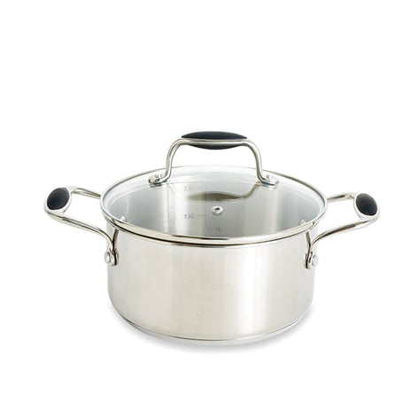 Lot faitout inox Excell’Inox 20 cm et couvercle en verre Mathon - Mathon - 1