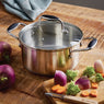 Lot faitout inox Excell’Inox 20 cm et couvercle en verre Mathon - Mathon - 3