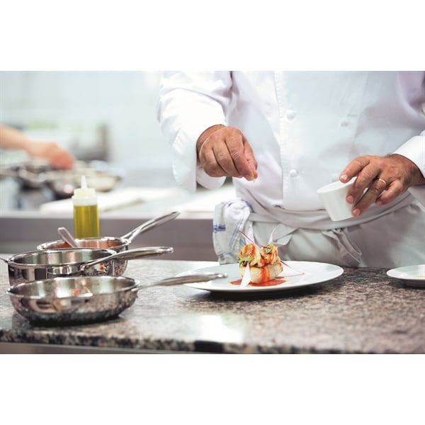 Lot poêle sautoir tout inox Castel’Pro 28 cm et couvercle Cristel - Mathon - 2