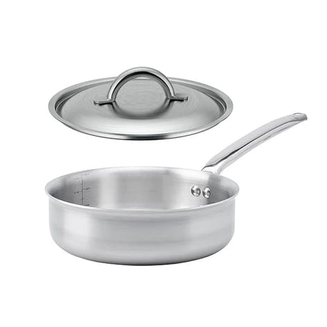 Lot sauteuse bord droit tout inox Alchimy 24 cm et couvercle De Buyer - Mathon - 1