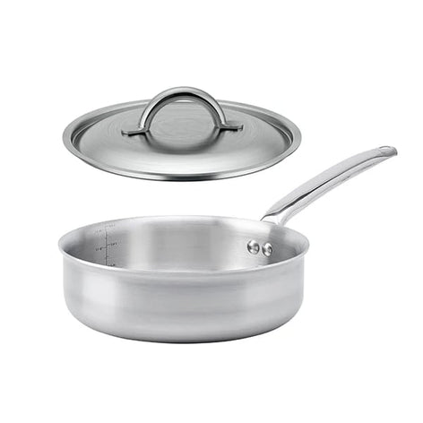 Lot sauteuse bord droit tout inox Alchimy 24 cm et couvercle De Buyer - Mathon - 1