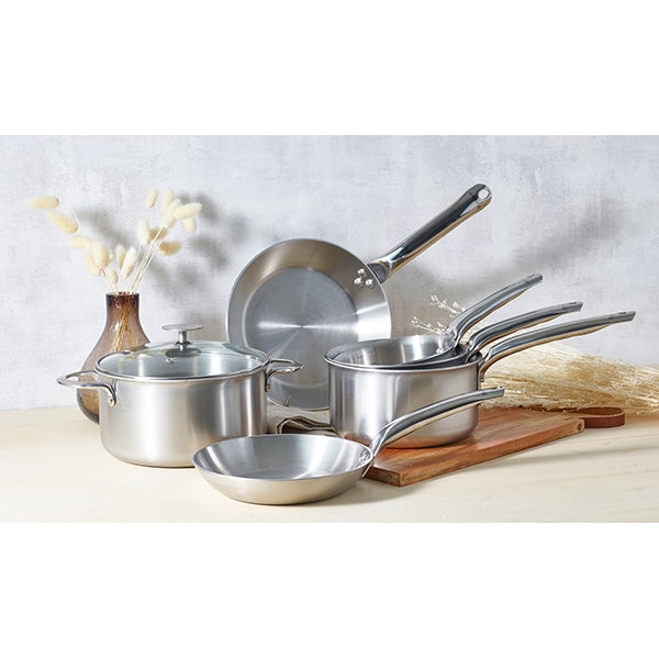Lot sauteuse bord droit tout inox Alchimy 24 cm et couvercle De Buyer - Mathon - 2