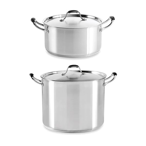 Lot faitout 24 cm et marmite 28 cm inox avec couvercles Excell’Inox Mathon - Mathon - 1